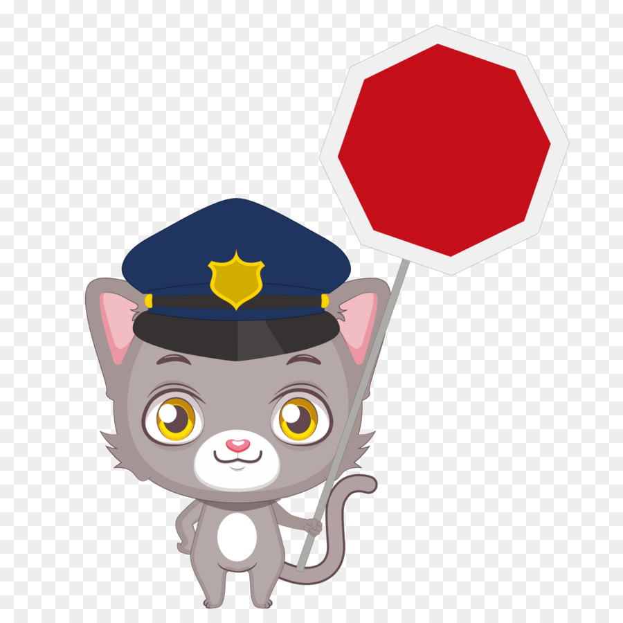 Chat En Uniforme De Police，Chat PNG