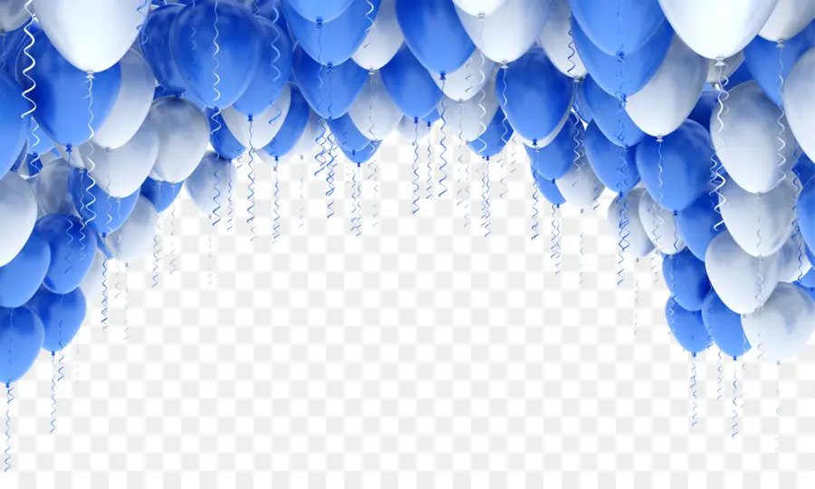 Ballons Bleus Et Blancs，Faire La Fête PNG