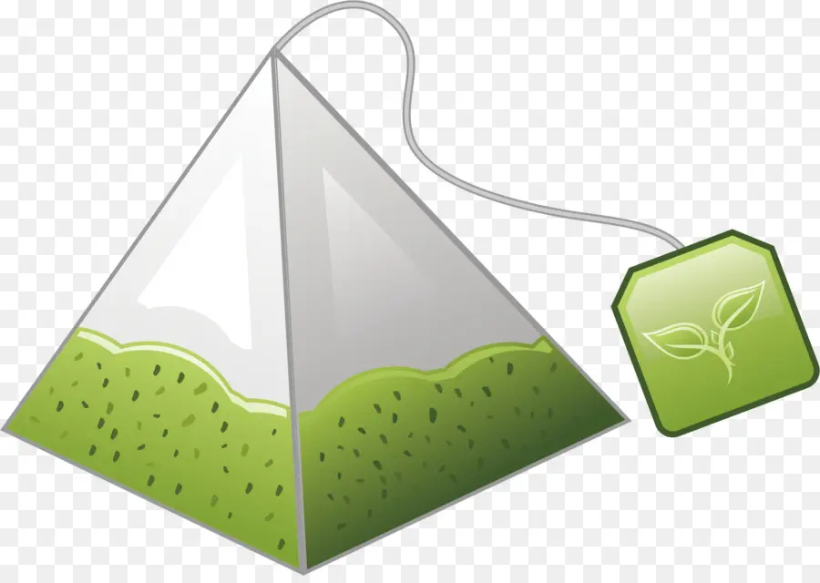 Sachet De Thé Pyramide，Vert PNG