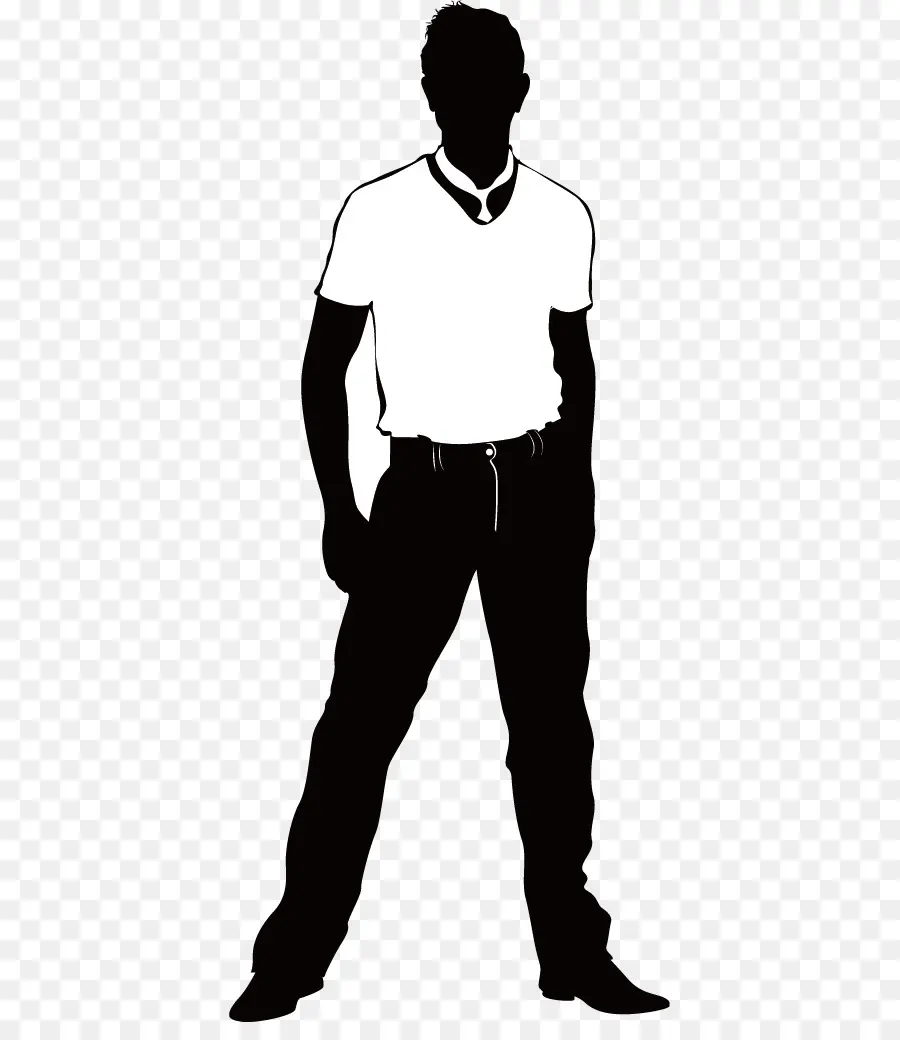 Silhouette D'homme，Debout PNG