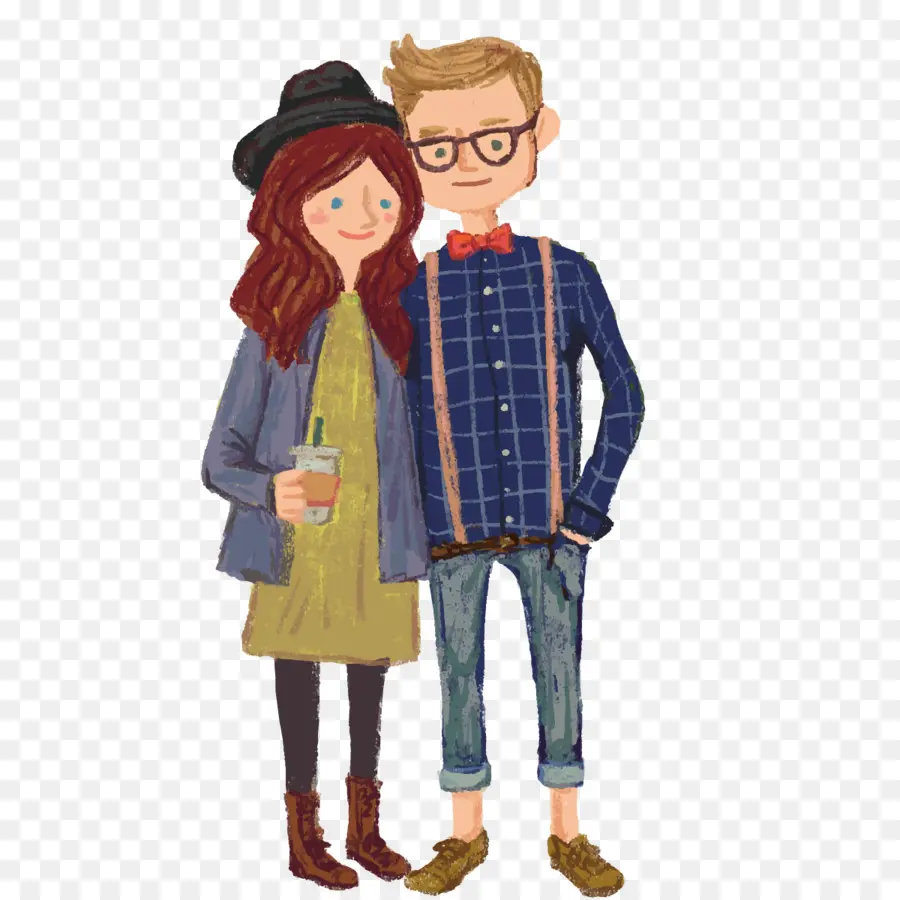 Illustration De Couple，Homme PNG