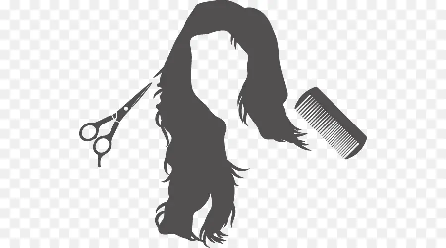 Silhouette De Cheveux，Ciseaux PNG