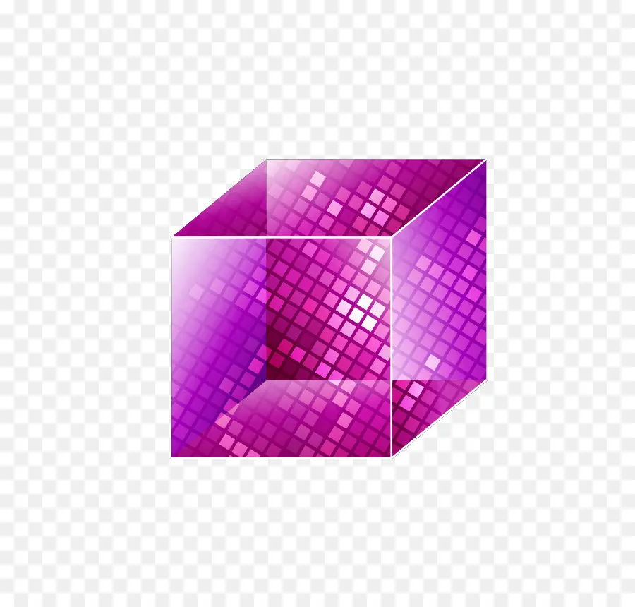 Cube Violet，Géométrique PNG