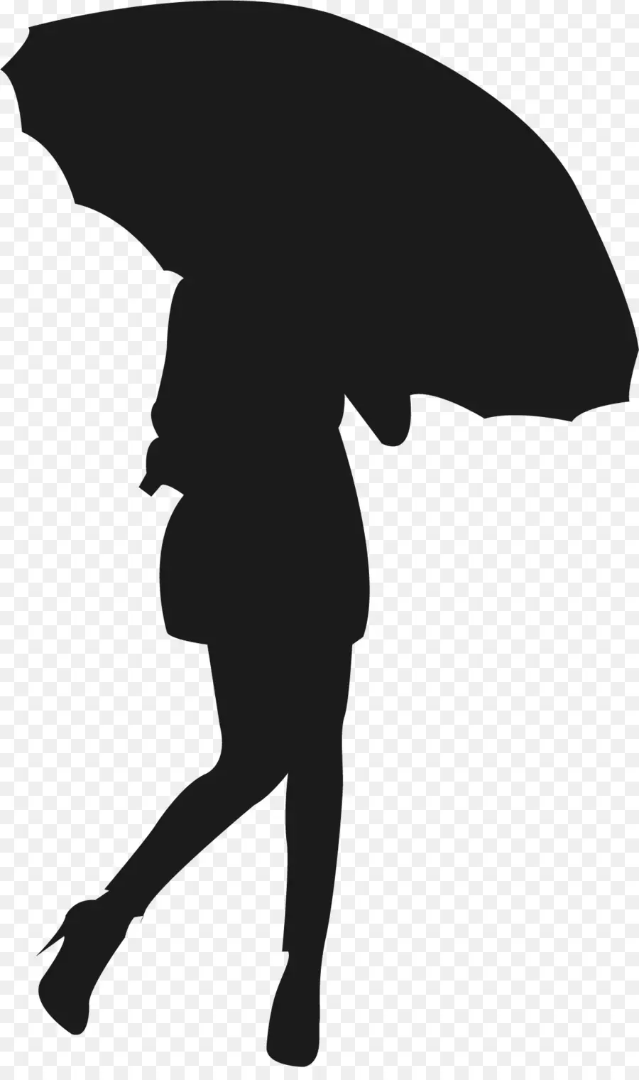 Silhouette，Parapluie PNG