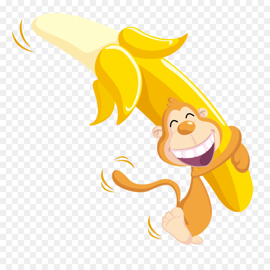 Singe，Banane PNG