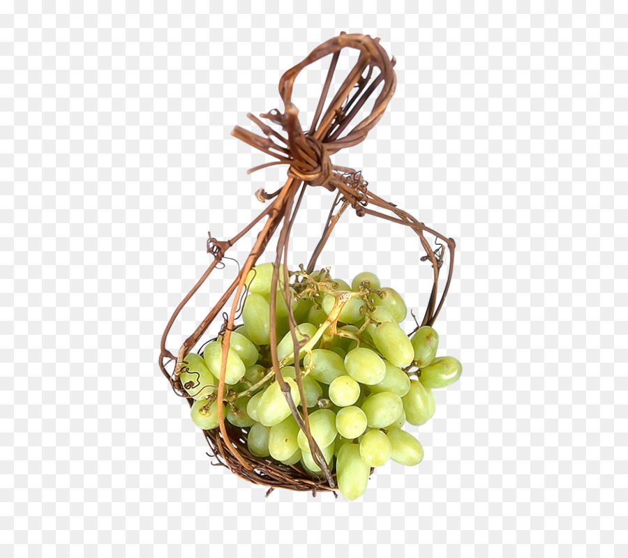 Raisins Dans Un Panier De Vigne，Raisins Verts PNG