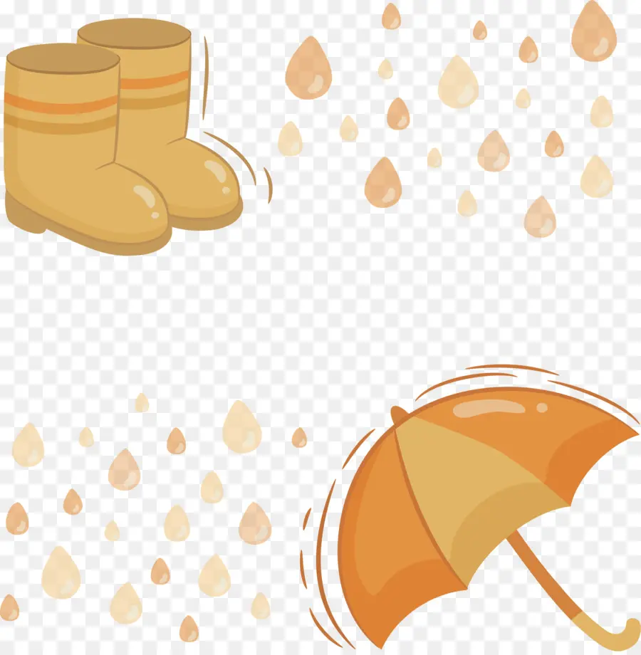 Bottes De Pluie Et Parapluie，Pluie PNG