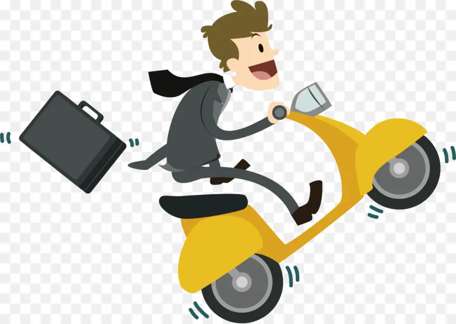 Homme Sur Scooter，Mallette PNG