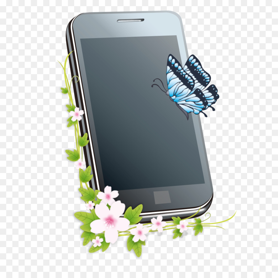 Smartphone Avec Papillon，Papillon PNG