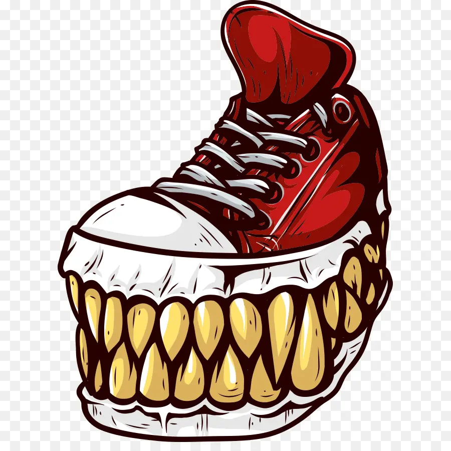 Chaussure Avec Des Dents，Dessin Animé PNG