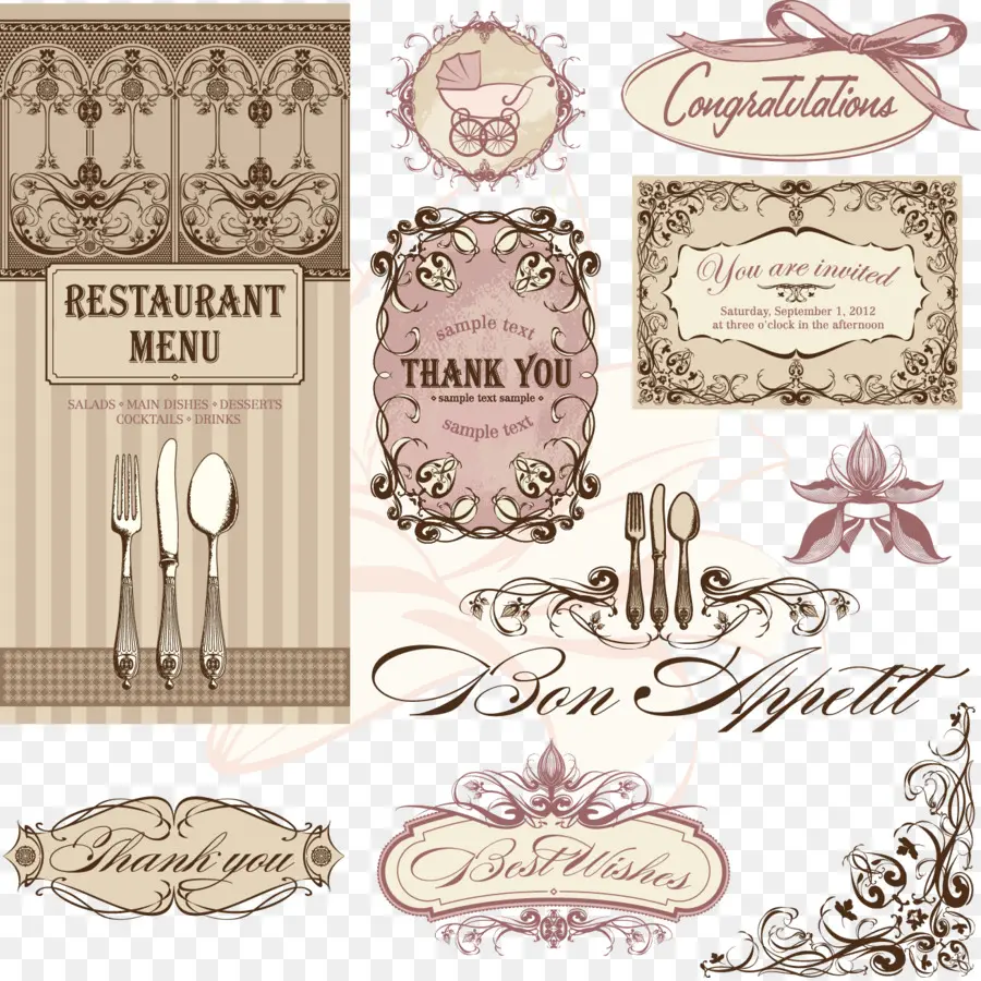 Carte Du Restaurant，Invitation PNG