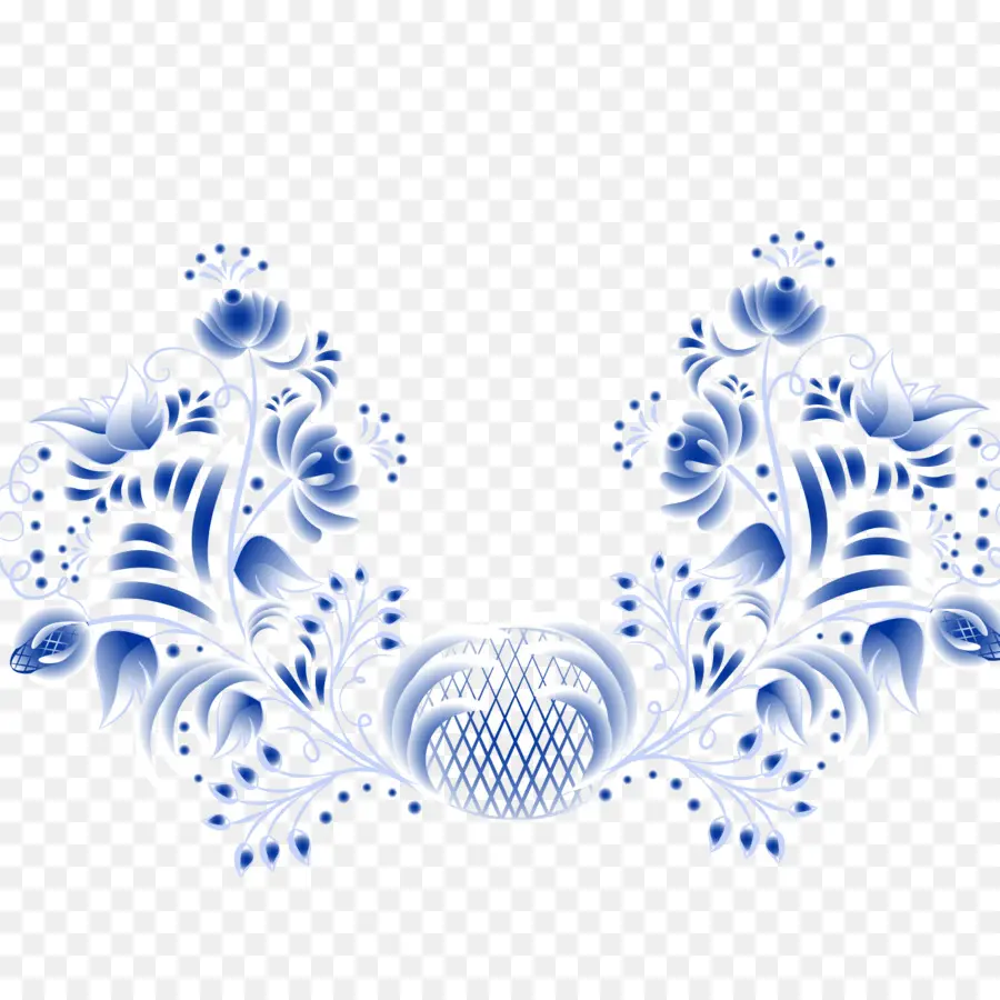 Motif Floral Bleu，Fleurs PNG