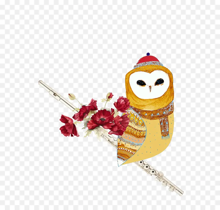 Chouette Avec Des Fleurs，Bifurquer PNG