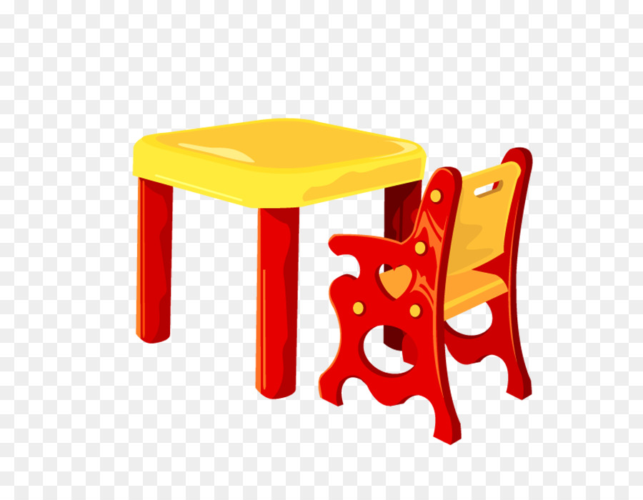 Table Et Chaise Jaunes，Meubles Pour Enfants PNG