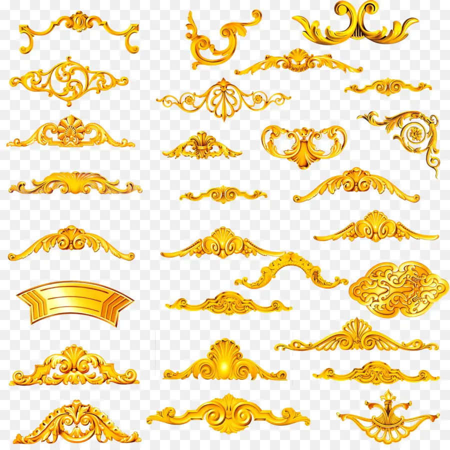 Ornements En Or，Embellissements PNG