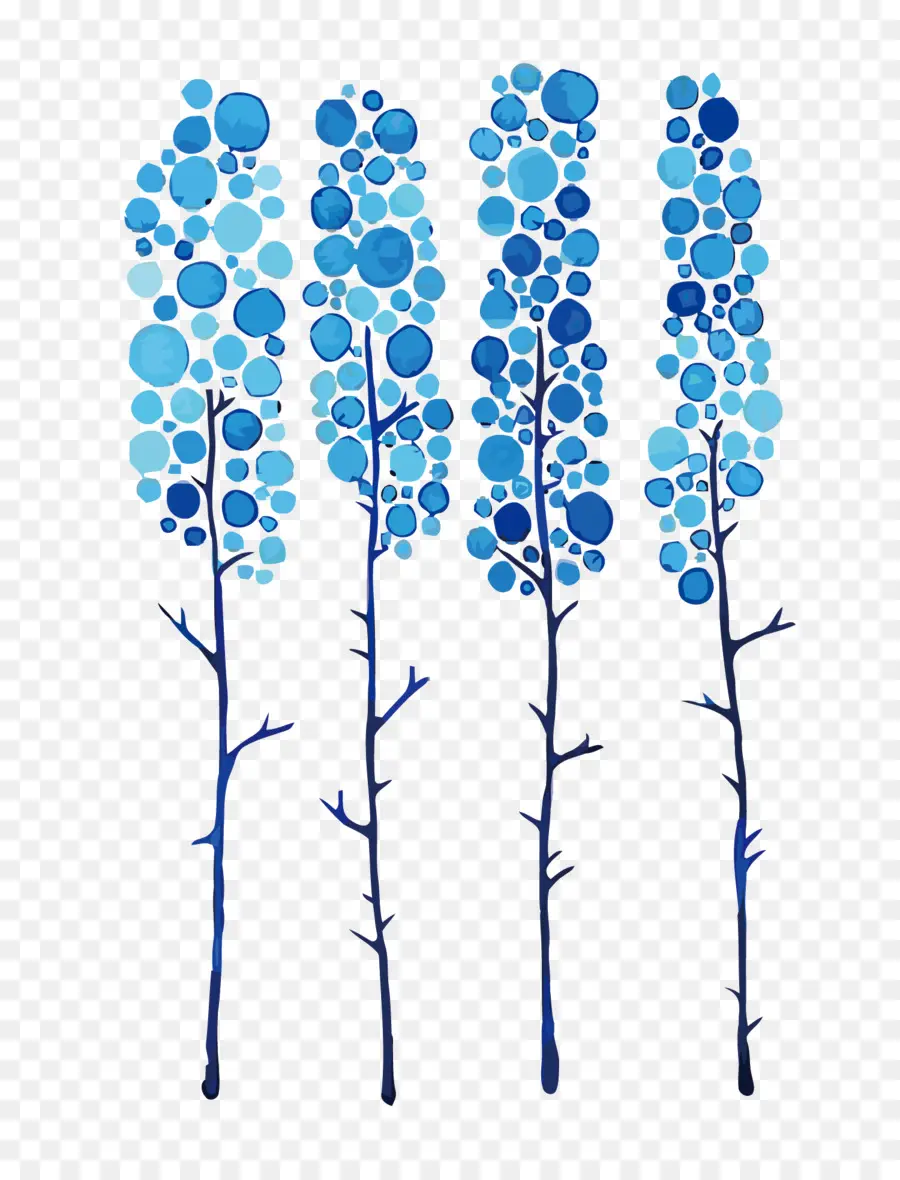 Arbres Bleus，Abstrait PNG