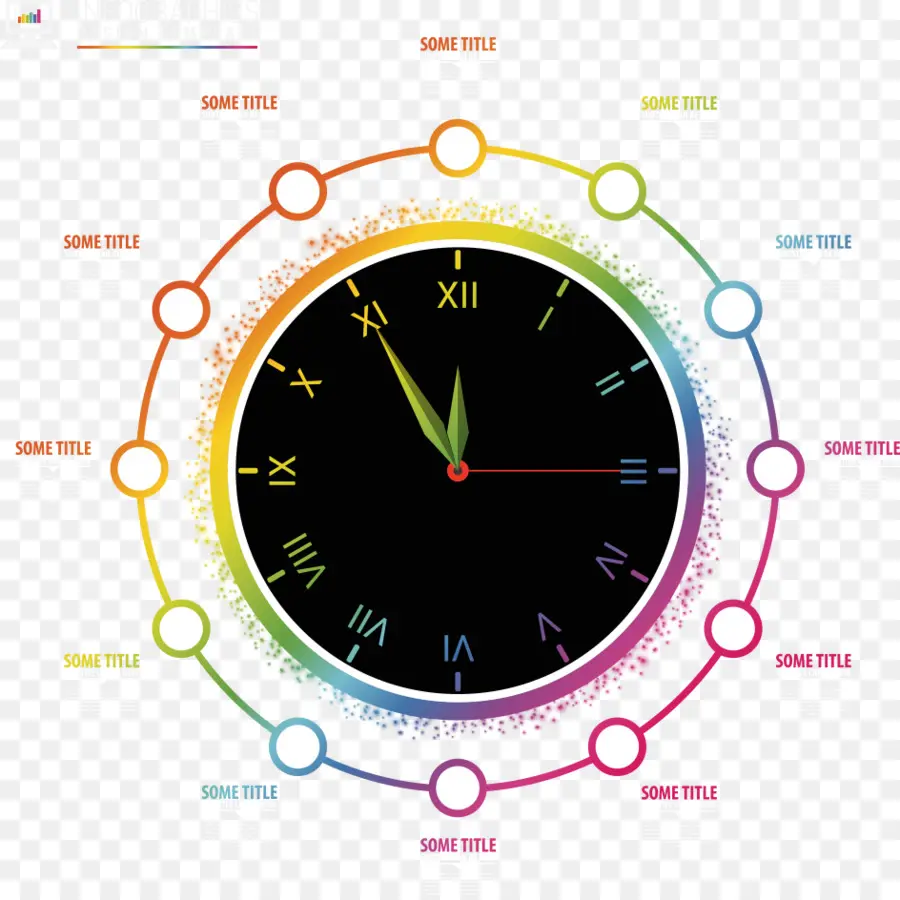 Horloge Colorée，Temps PNG