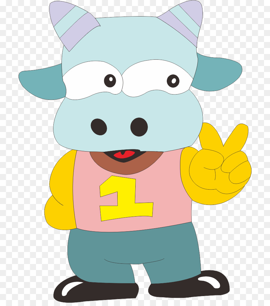 Vache De Dessin Animé，Signe De Paix PNG