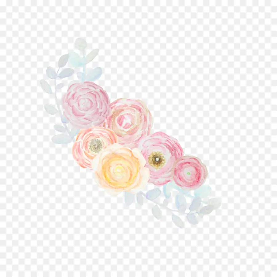 Fleurs Aquarelles，Pastel PNG