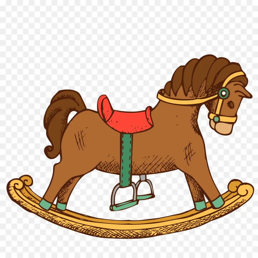 Cheval à Bascule，En Bois PNG