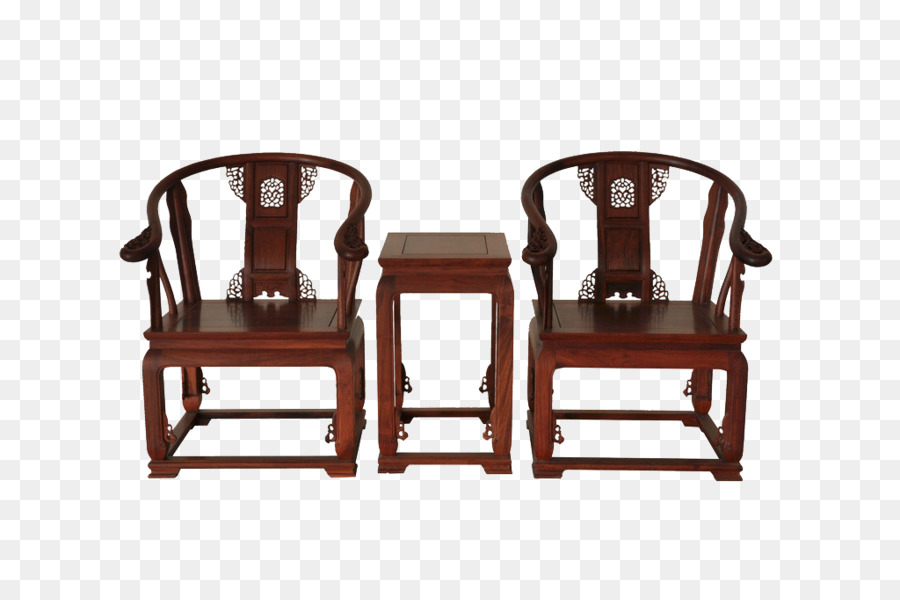 Chaises Et Table En Bois，Plante Bonsaï PNG