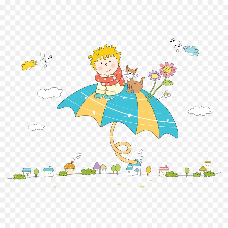 Enfant Sur Parapluie，Parapluie PNG