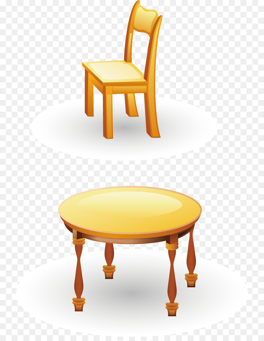 Chaise Et Table，En Bois PNG