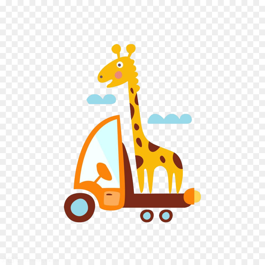 Girafe Dans Un Véhicule，Animal PNG