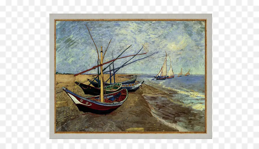 Musée Van Gogh，Bateaux De Pêche Sur La Plage Des Saisesmaires PNG