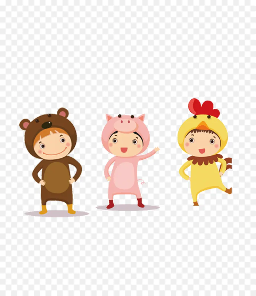 Enfants En Costumes D'animaux，Ours PNG