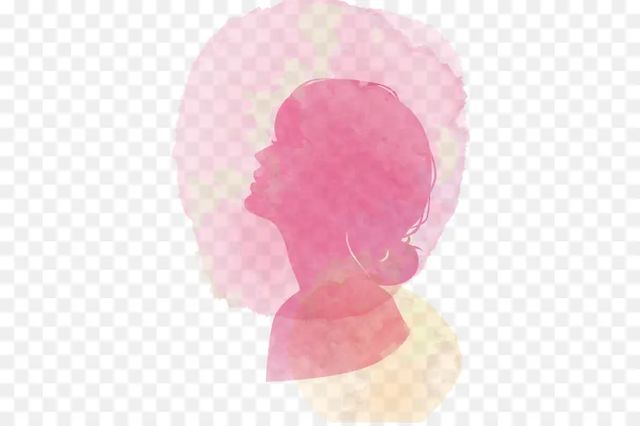 Fille Silhouette，Rose PNG