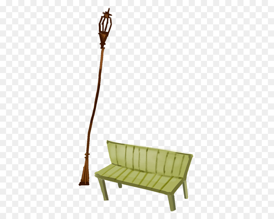 Banc Et Lampe，De Plein Air PNG