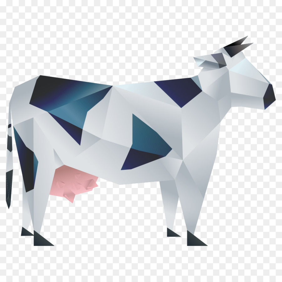 Vache Géométrique，Ferme PNG