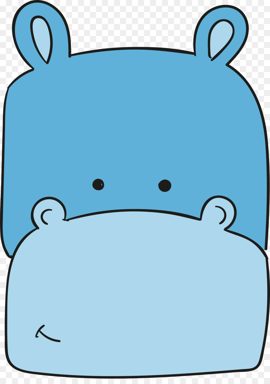 Hippopotame，Bleu PNG