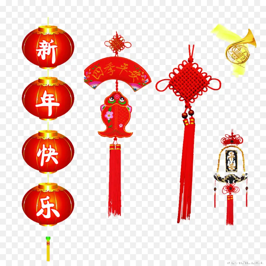 Décorations Chinoises，Rouge PNG