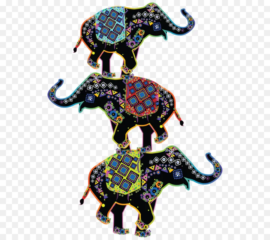 éléphants Décoratifs，à Motifs PNG