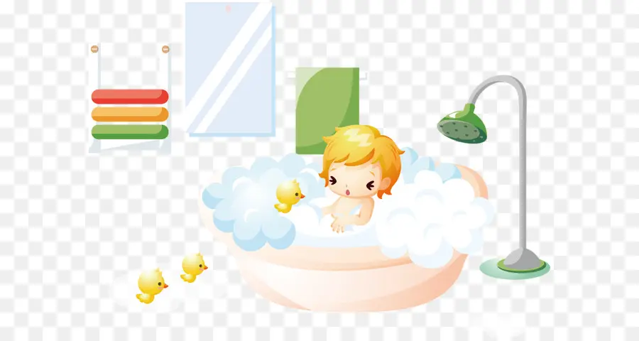 Bébé Dans Le Bain，L'heure Du Bain PNG