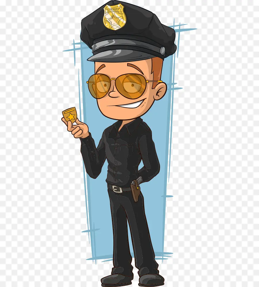 Officier De Police De Dessin Animé，Badge PNG