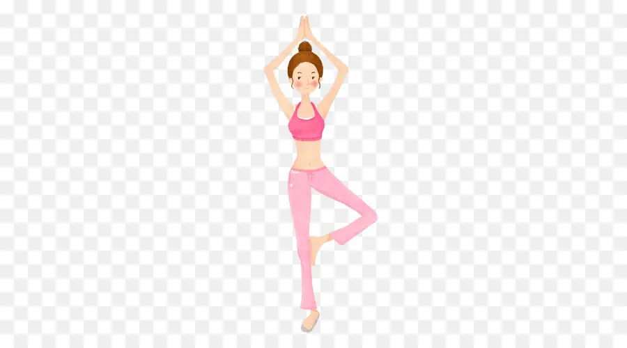 Pose De Yoga，Tenue Rose PNG