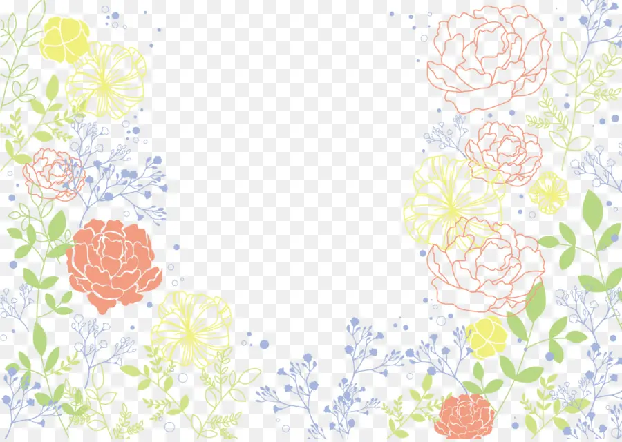 Cadre Floral，Fleurs PNG