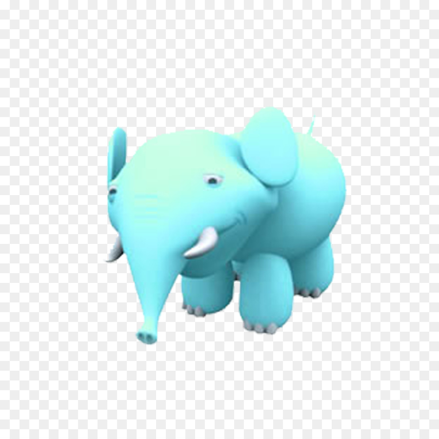 L éléphant，Bleu PNG