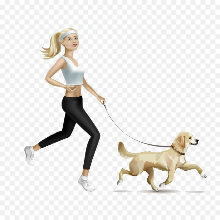 Femme Faisant Du Jogging，Chien PNG