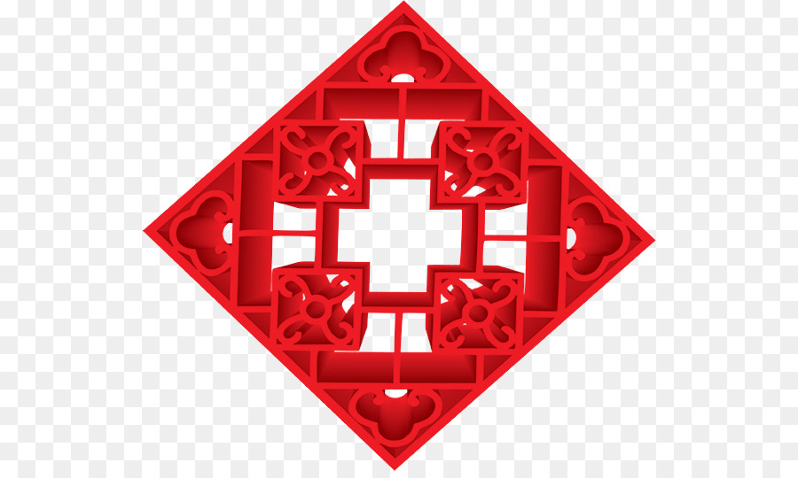 Motif Géométrique Rouge，Décoration PNG