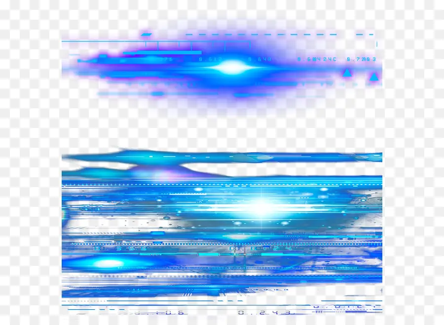 Effet Glitch Bleu，Numérique PNG