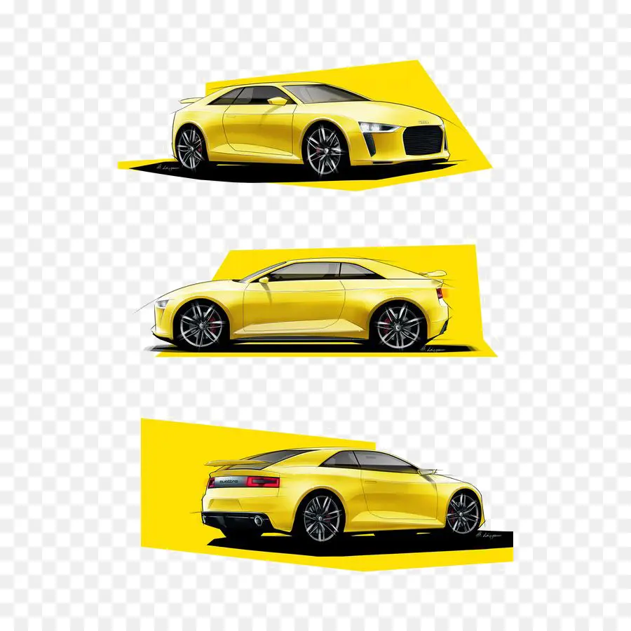 Voiture Jaune，Voiture De Sport PNG