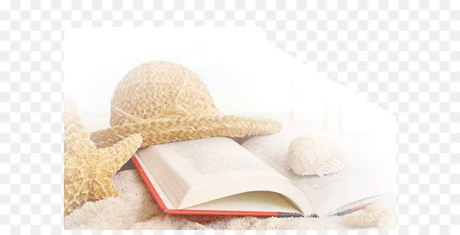 Chapeau De Paille Et Livre，Plage PNG