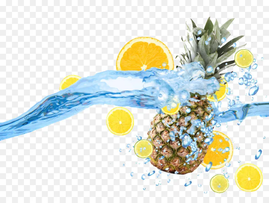 Ananas Et Eau，éclabousser PNG