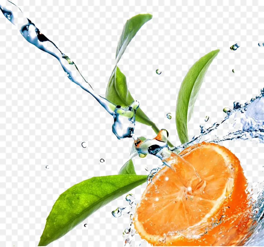 Tranche D'orange，éclaboussure D'eau PNG