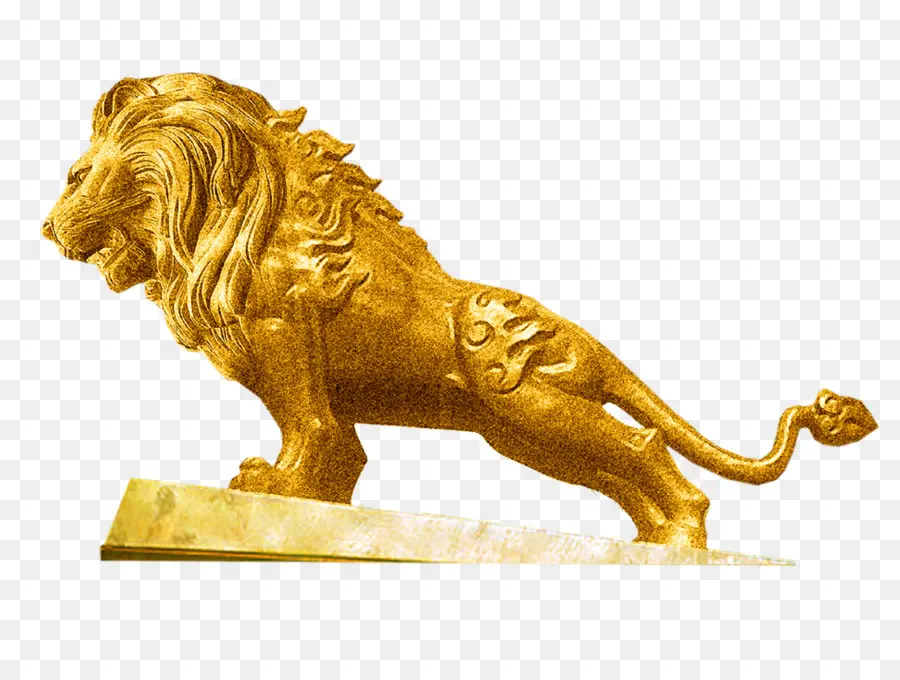 Statue De Lion D'or，Lion PNG