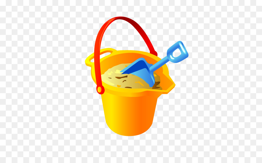 Seau De Sable Jaune，Pelle PNG